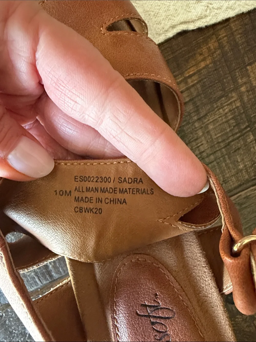 Women’s Tan Strappy Comfort Sandals with Cork Wedge